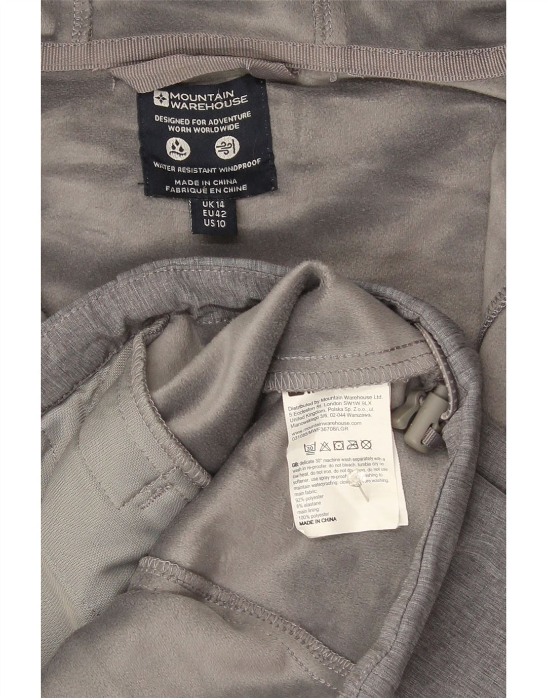 Женская ветровка с капюшоном Mountain Warehouse UK 14, большая серая