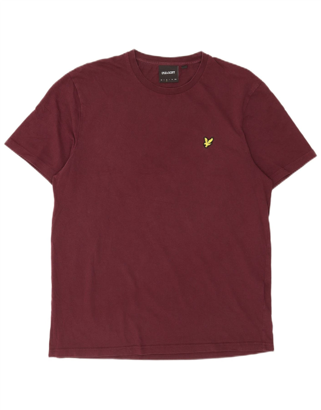 Мужская футболка Lyle & Scott из хлопка среднего темно-бордового цвета