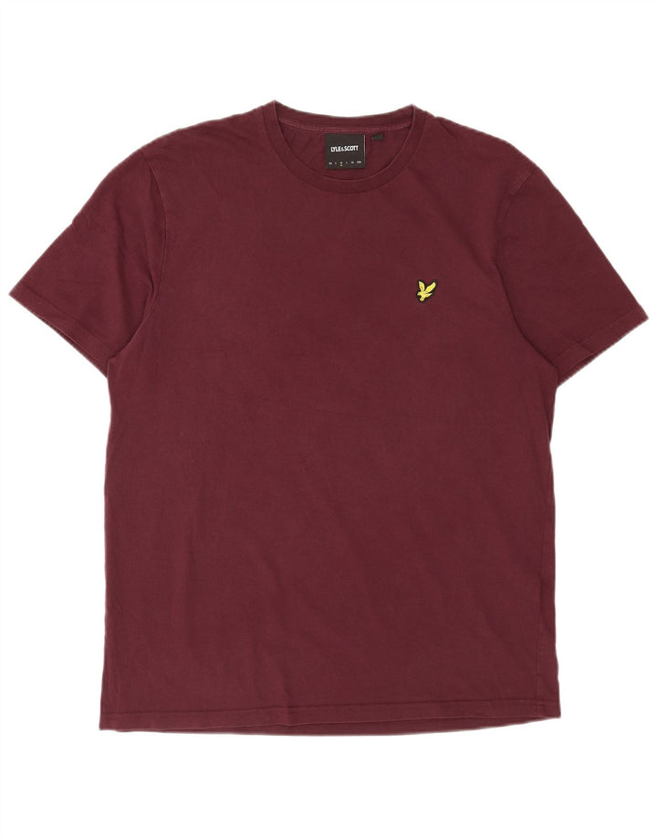 Мужская футболка Lyle & Scott из хлопка среднего темно-бордового цвета