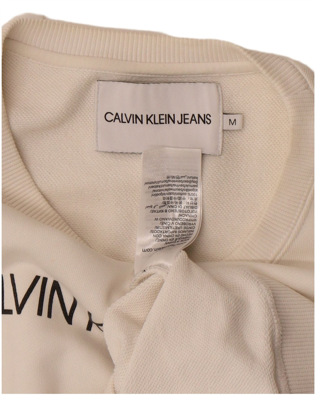 Женский свитер с рисунком Calvin Klein Jeans UK 14, средний белый