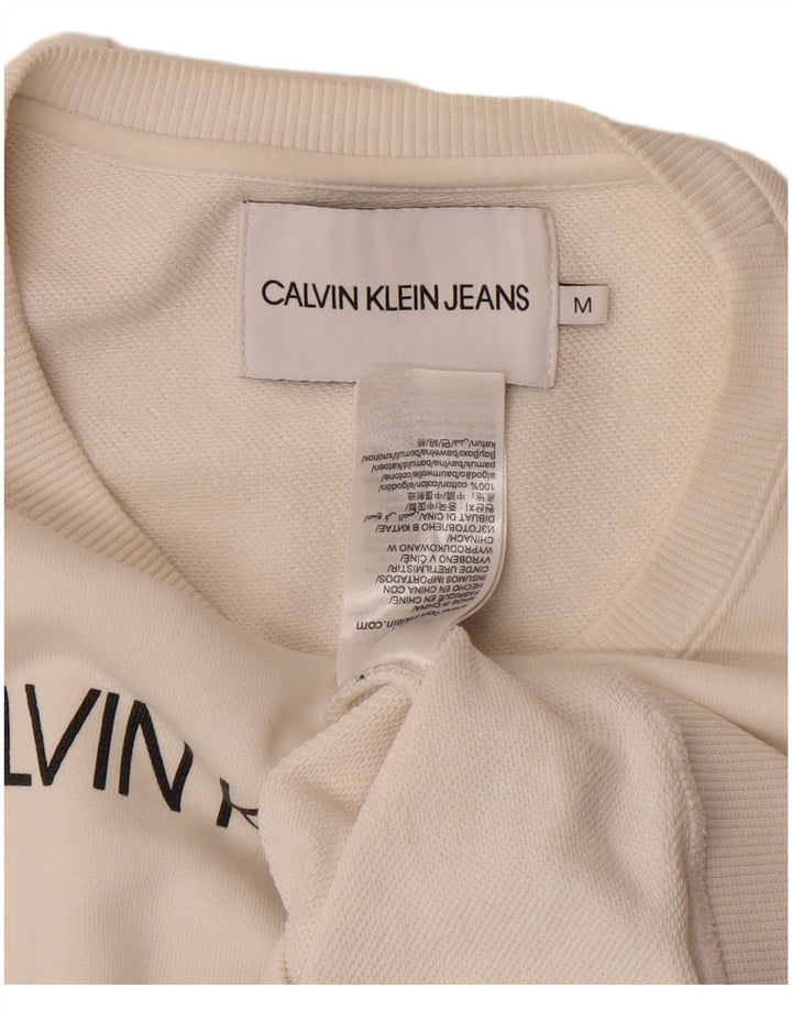 Женский свитер с рисунком Calvin Klein Jeans UK 14, средний белый