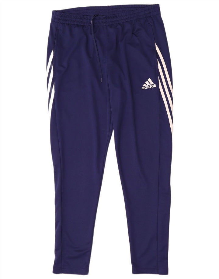 Мужские спортивные брюки Adidas Climalite, большие темно-синие брюки из полиэстера