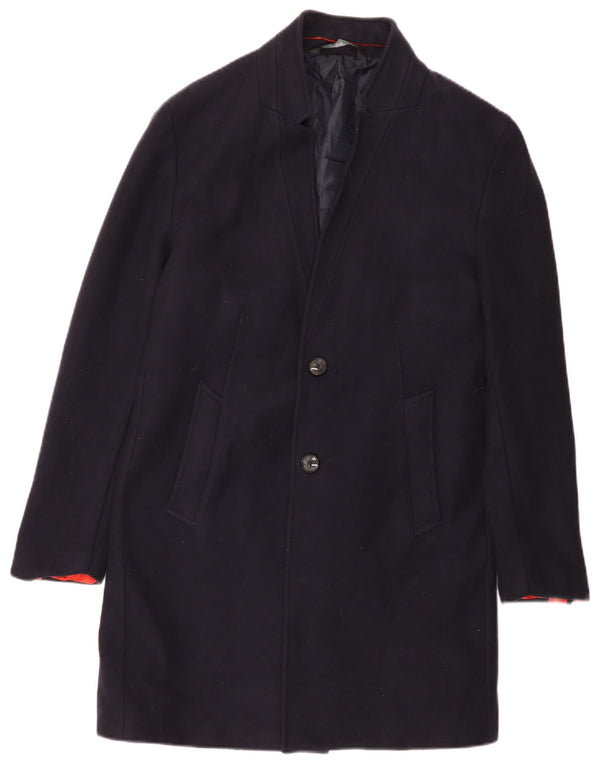 Мужское пальто Zara UK 44 2XL темно-синее, полиэстер