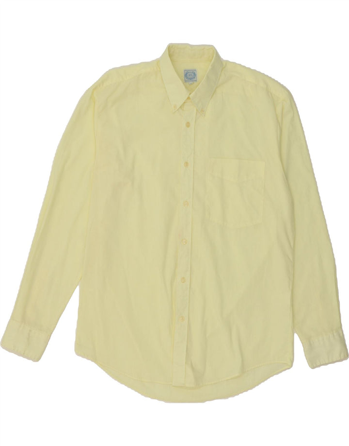VINTAGE Mens Shirt Medium Yellow Polyester Vintage Vintage and Second-Hand Vintage from Messina Hembry 