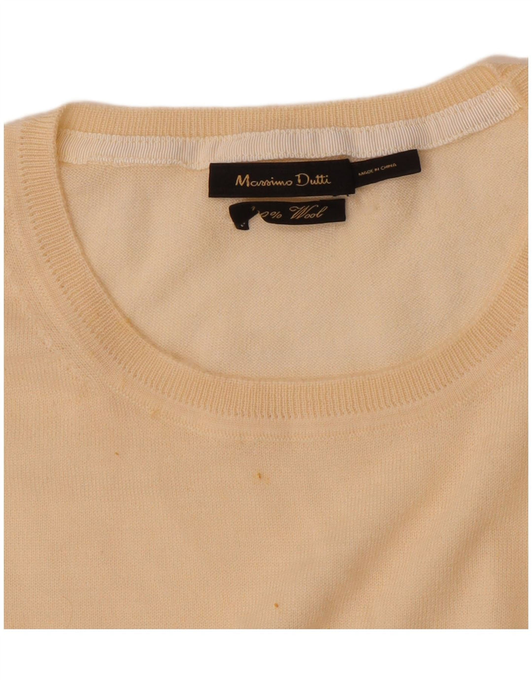 Женский джемпер с круглым вырезом Massimo Dutti UK 12, средний бежевый, шерсть
