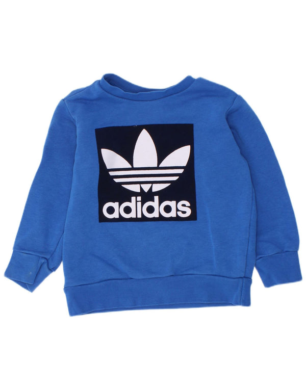 Джемпер с рисунком Adidas для мальчиков 18-24 месяцев, синий хлопок