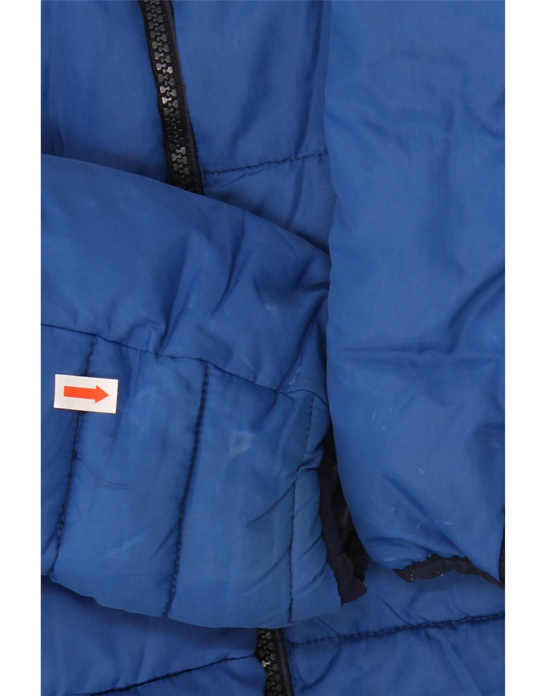 NORTH SAILS Mens Graphic Hooded Padded Jacket UK 34 XS Navy Blue Polyester Vintage North Sails and Second-Hand North Sails from Messina Hembry 