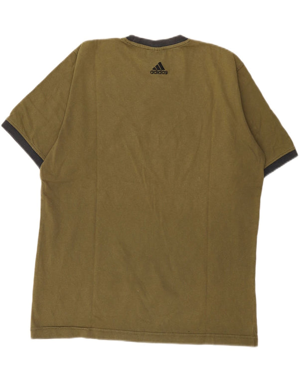 Мужская футболка Adidas с рисунком, средний цвет, хаки, хлопок