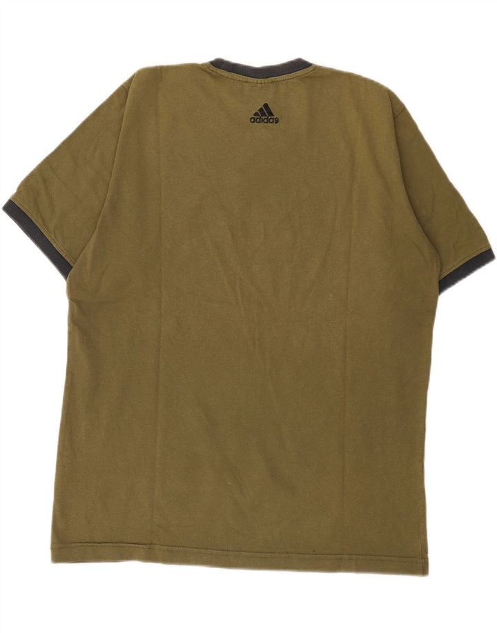 Мужская футболка Adidas с рисунком, средний цвет, хаки, хлопок