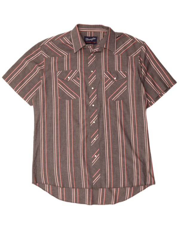 Мужская рубашка с коротким рукавом Wrangler, размер 17 XL, серая в полоску