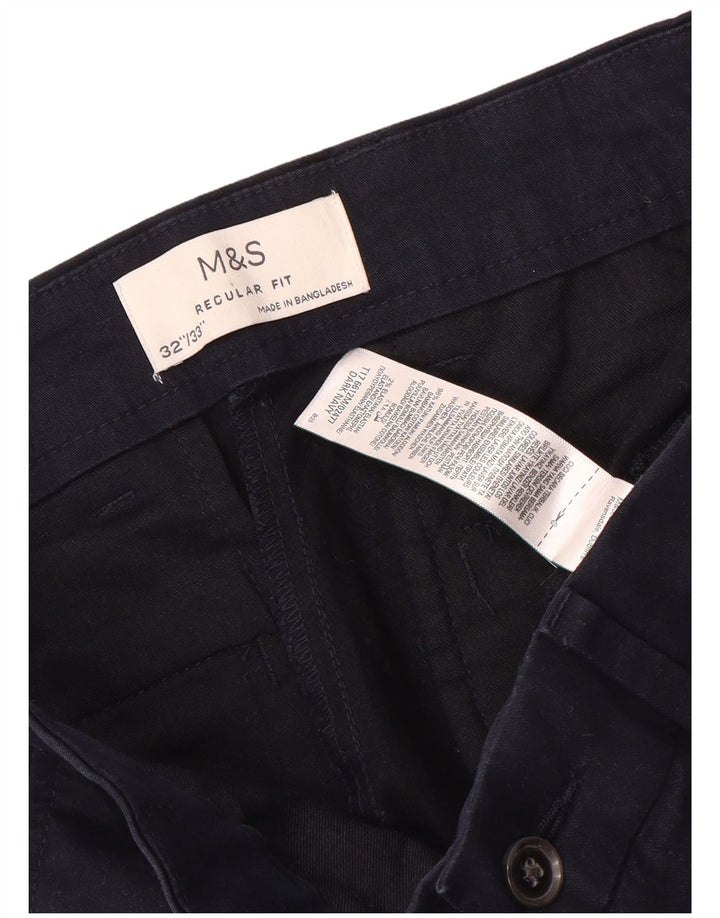 Мужские прямые брюки чиносы Marks & Spencer W32 L33 темно-синие