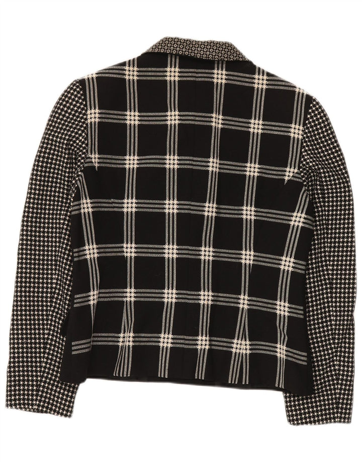 Женский пиджак GENNY на 6 пуговицах UK 14, средний черный в стиле пэчворк