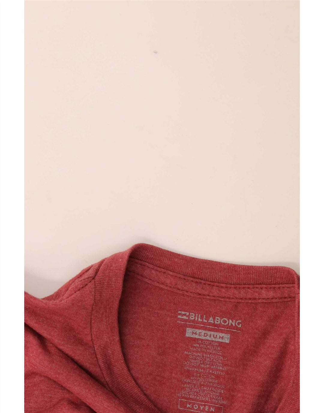 Billabong Мужская футболка с рисунком Топ среднего цвета, бордовый хлопок
