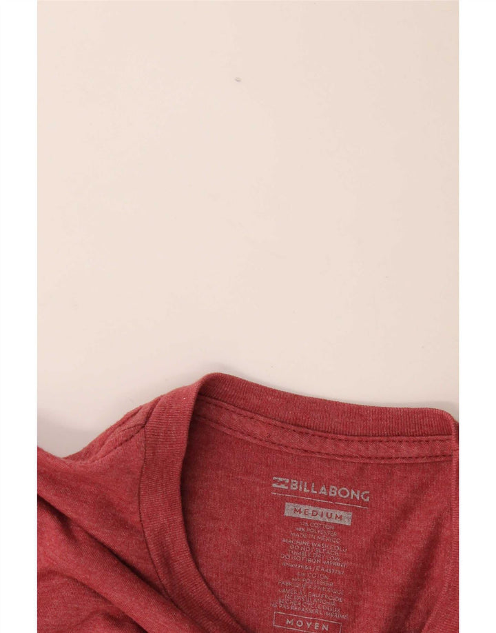 Billabong Мужская футболка с рисунком Топ среднего цвета, бордовый хлопок