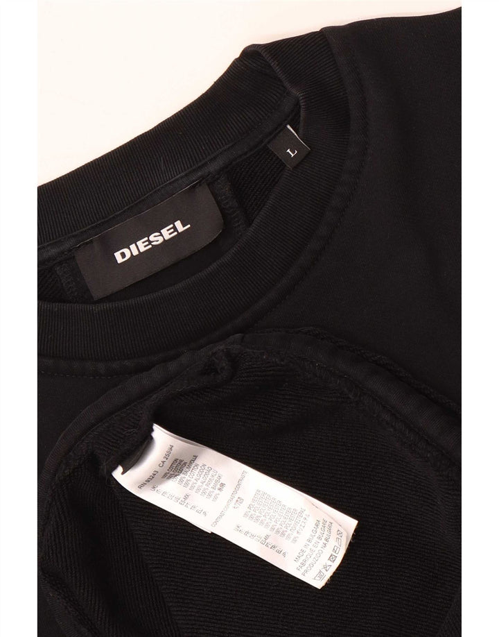 Мужской свитшот Diesel, большой хлопковый джемпер в черную полоску