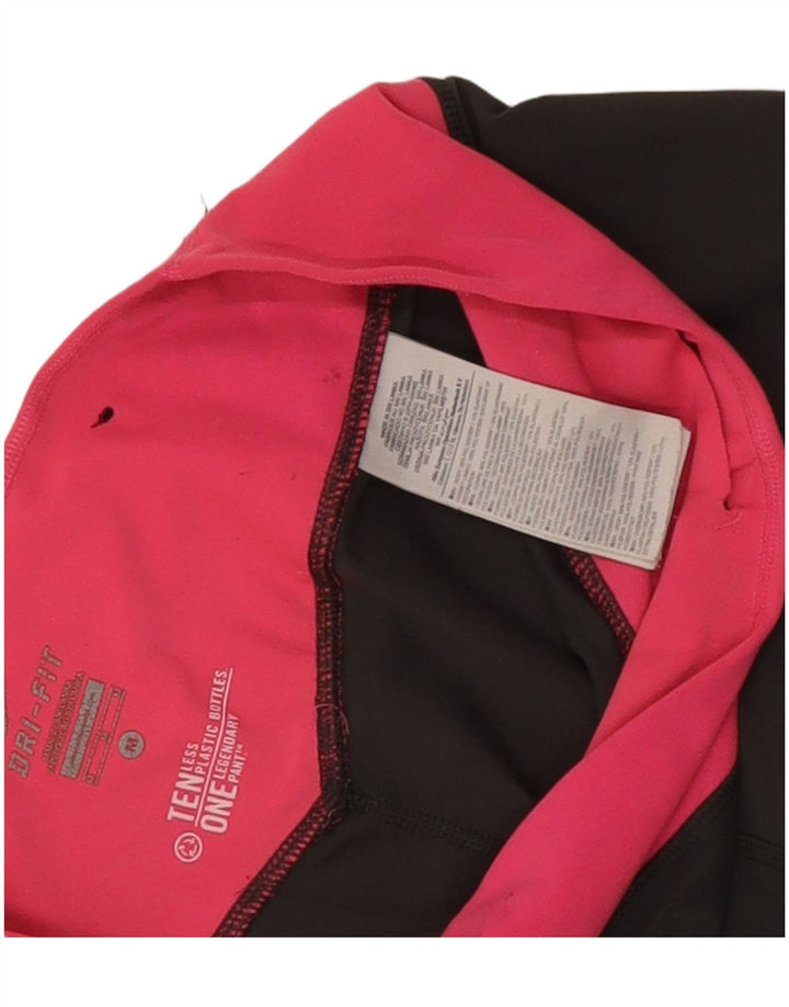 Женские леггинсы-капри Nike Dri Fit UK 12, средний серый цвет, полиэстер с цветными блоками