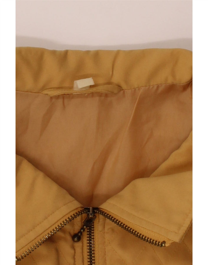 VINTAGE Womens Quilted Gilet UK 20 2XL Beige Polyester