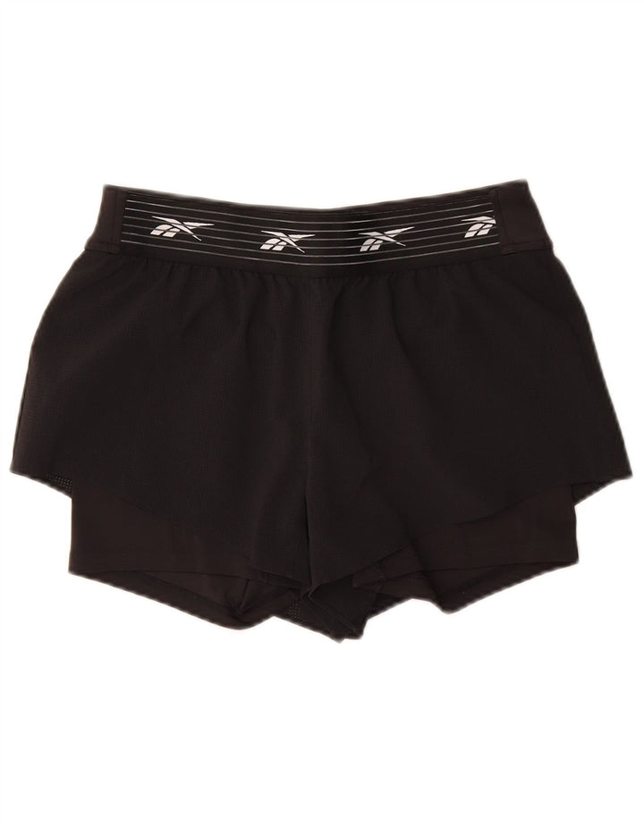 Женские спортивные шорты Reebok с графическим рисунком UK 12/14, средний черный, полиэстер
