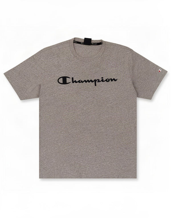 Мужская футболка с рисунком Champion, большая серая в крапинку