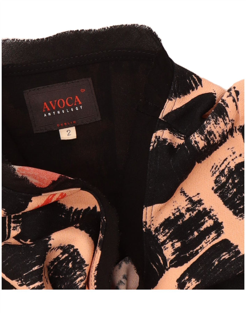 AVOCA Womens Top Long Sleeve UK 14 Medium Beige Geometric Vintage Avoca and Second-Hand Avoca from Messina Hembry 