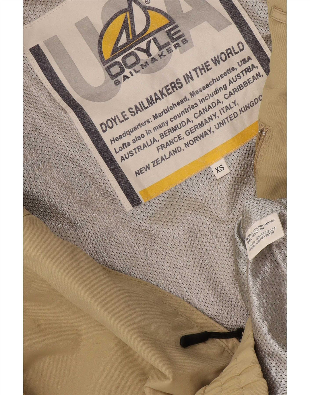 Мужская куртка-бомбер с рисунком Sailmakers UK 34 XS, бежевый полиамид