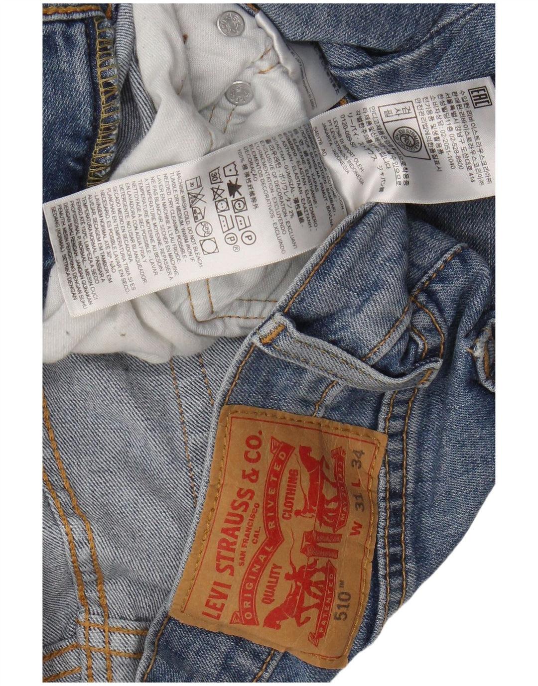 Мужские джинсы скинни LEVI'S 510 W31 L34 Синие, хлопок