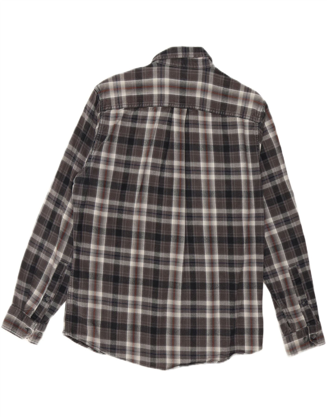 EDDIE BAUER Mens Classic Fit Flannel Shirt Medium Grey Check Cotton Vintage Eddie Bauer and Second-Hand Eddie Bauer from Messina Hembry 