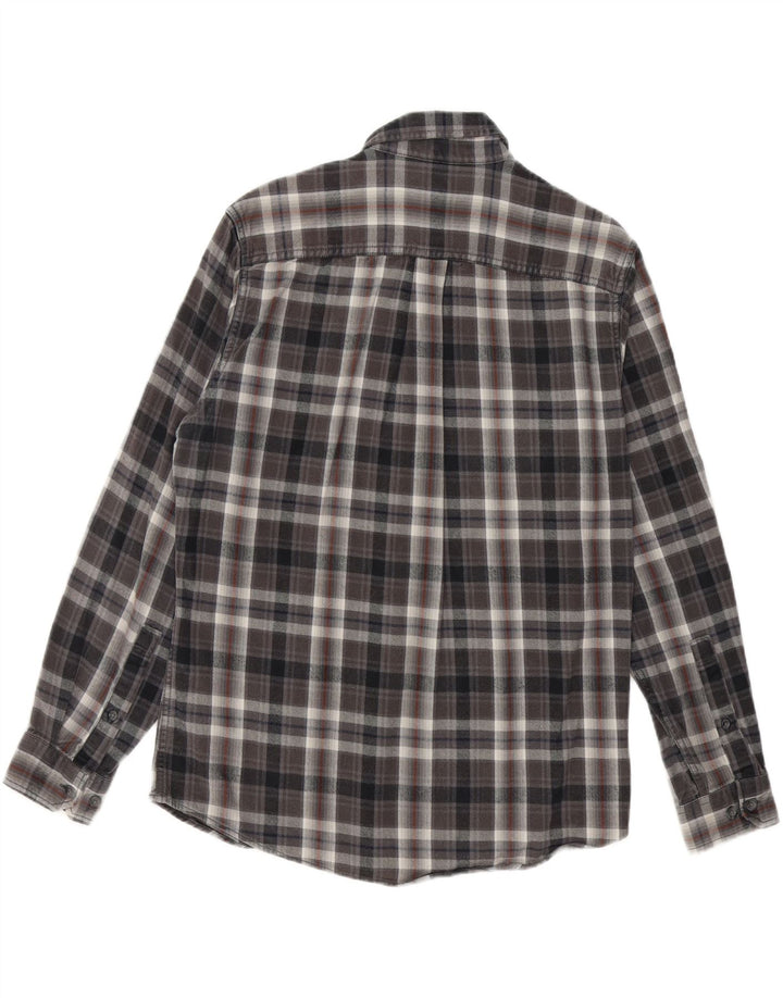 EDDIE BAUER Mens Classic Fit Flannel Shirt Medium Grey Check Cotton Vintage Eddie Bauer and Second-Hand Eddie Bauer from Messina Hembry 