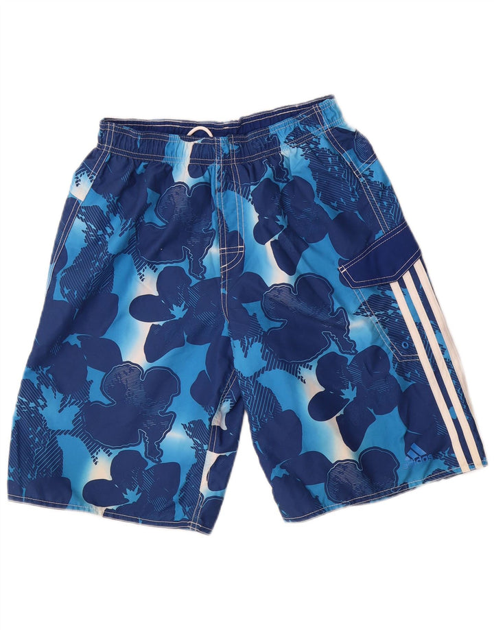 Мужские шорты для плавания Adidas, маленький синий цветочный полиэстер