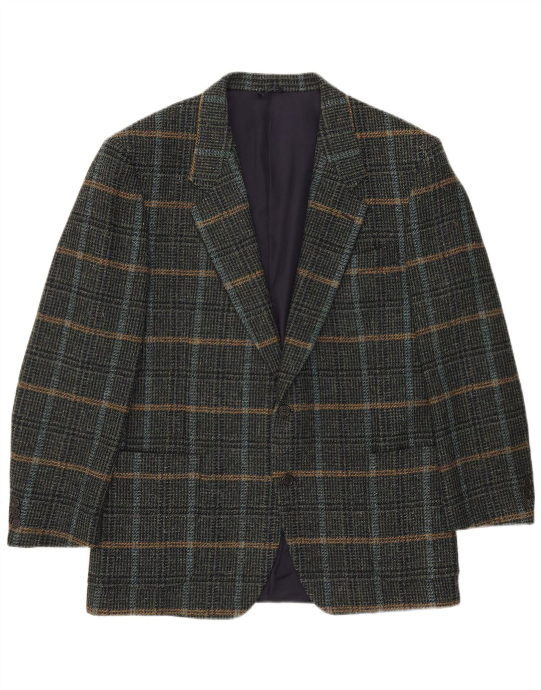 Мужской пиджак на 2 пуговицах Nino Cerruti IT 54 2XL, зеленая шерсть в клетку