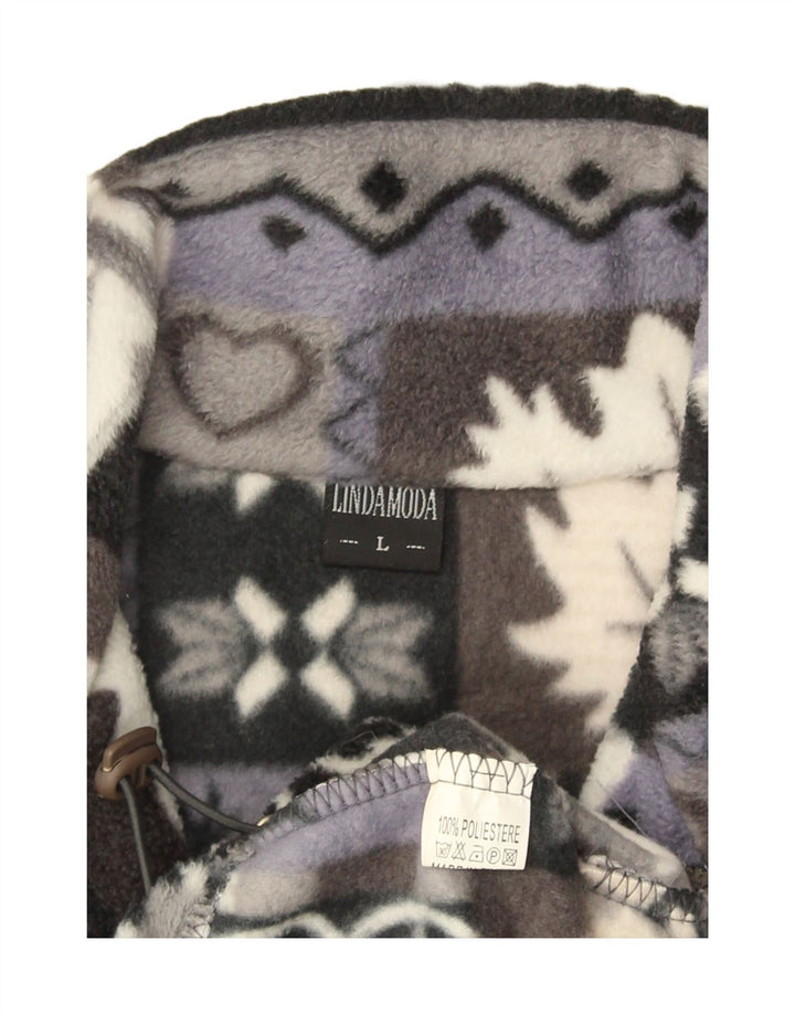 Винтажная мужская флисовая куртка UK 40, большая серая, полиэстер Fair Isle