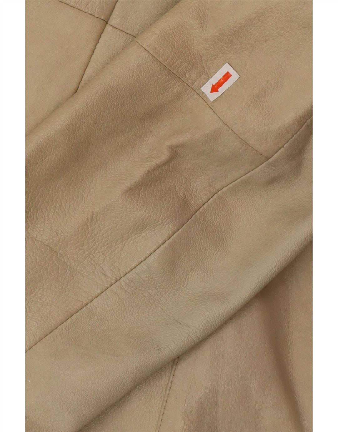 OLLY & CO Женское кожаное пальто UK 10 маленькое бежевое кожаное