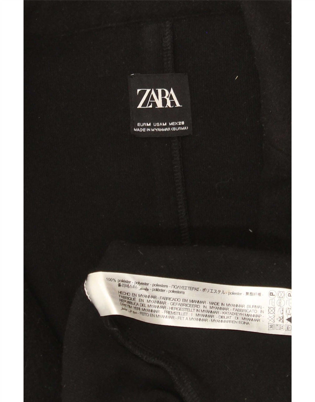 Женское открытое пальто свободного кроя Zara UK 14, средний черный полиэстер