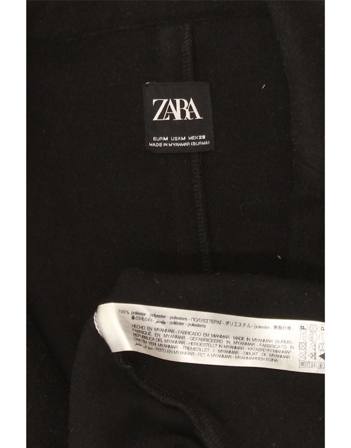 Женское открытое пальто свободного кроя Zara UK 14, средний черный полиэстер