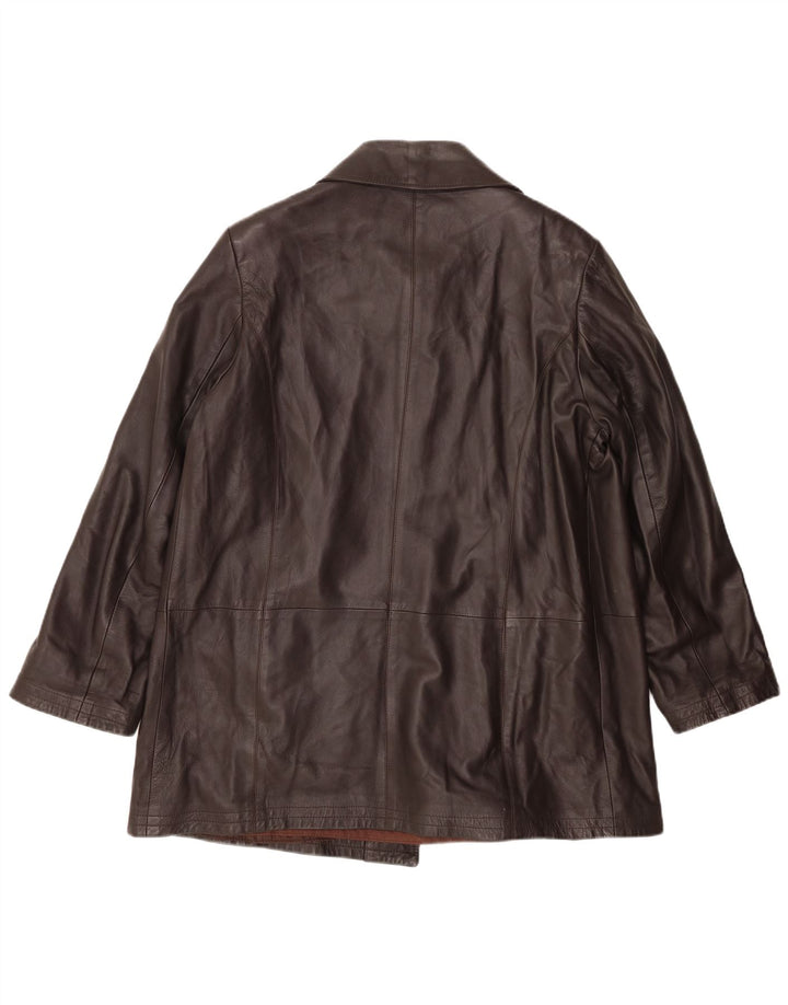 MICHELANGELO Женское кожаное пальто IT 46 Большое Коричневое Кожаное