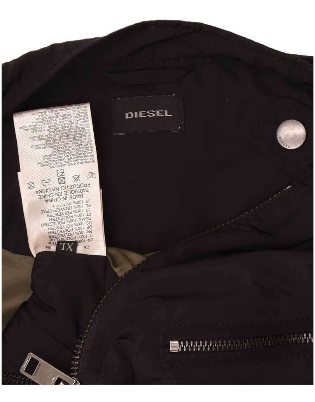Мужская байкерская куртка Diesel UK 42 XL, черный полиэстер