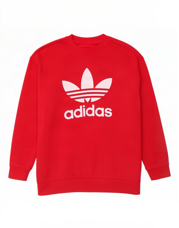 Женский джемпер оверсайз с рисунком Adidas UK 10, маленький розовый хлопковый