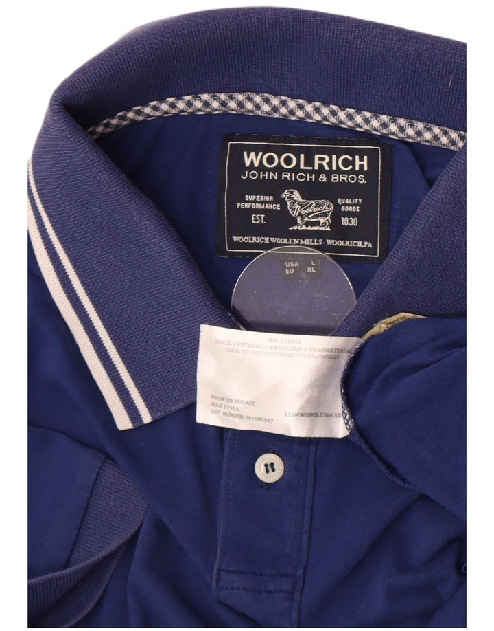 Мужская рубашка-поло Woolrich, большая темно-синяя хлопковая рубашка