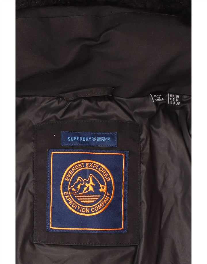 Женская стеганая куртка свободного кроя Superdry UK 10, маленькая черная зимняя