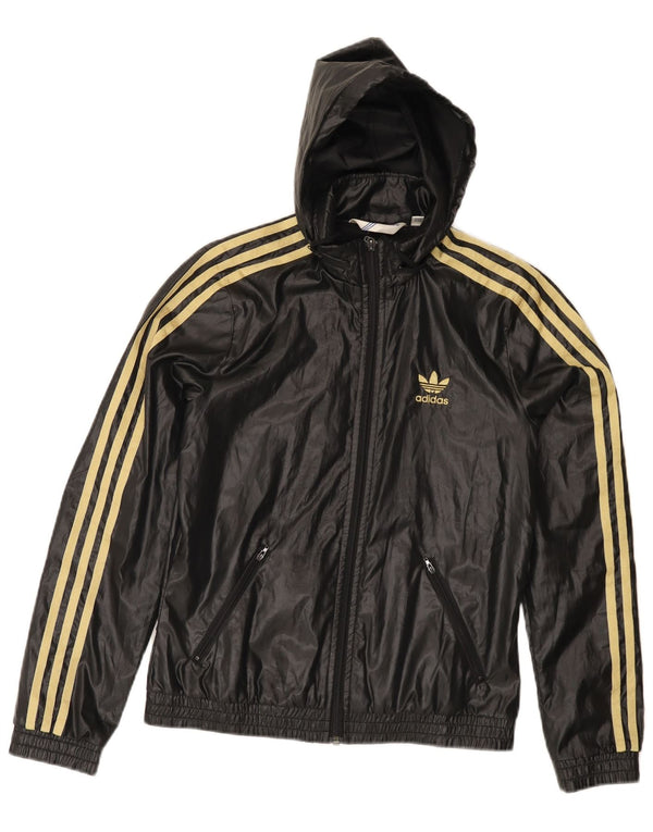 Женский спортивный костюм Adidas с капюшоном, верхняя куртка EU 36, маленький черный полиэстер
