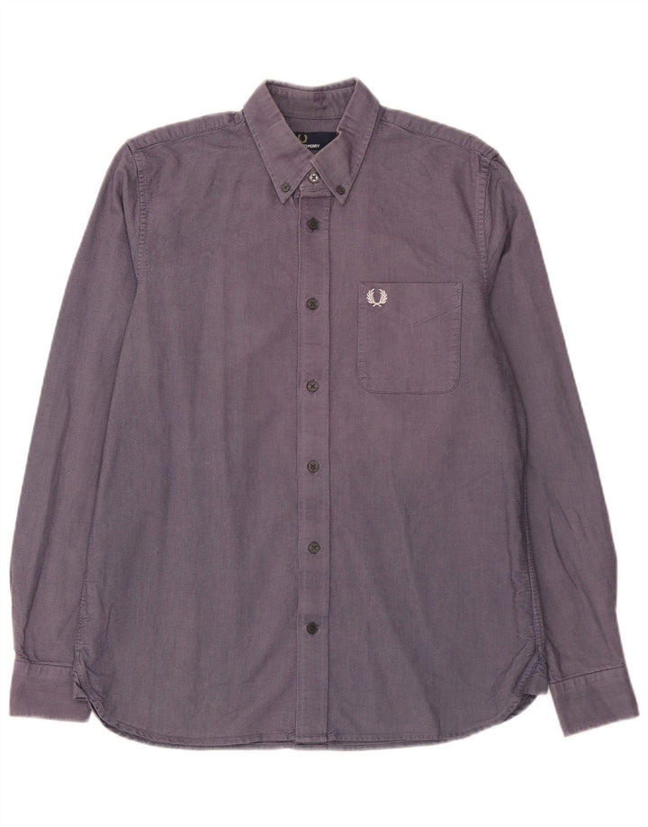 Мужская рубашка Fred Perry из хлопка среднего синего цвета
