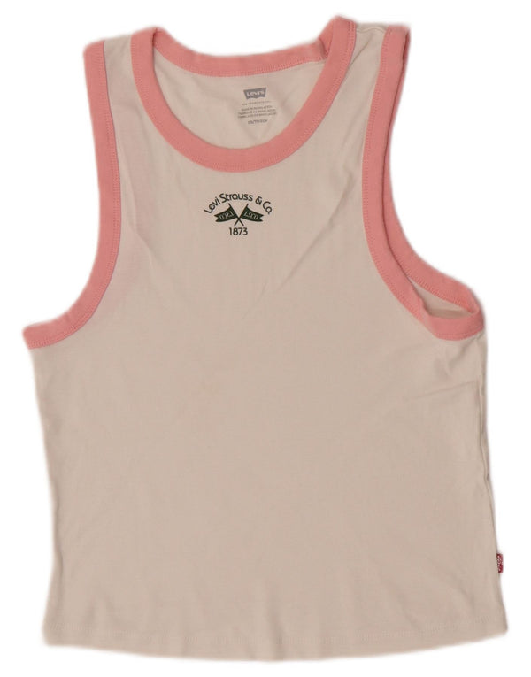 Женский укороченный жилет с рисунком Levi's UK 6 XS Off White