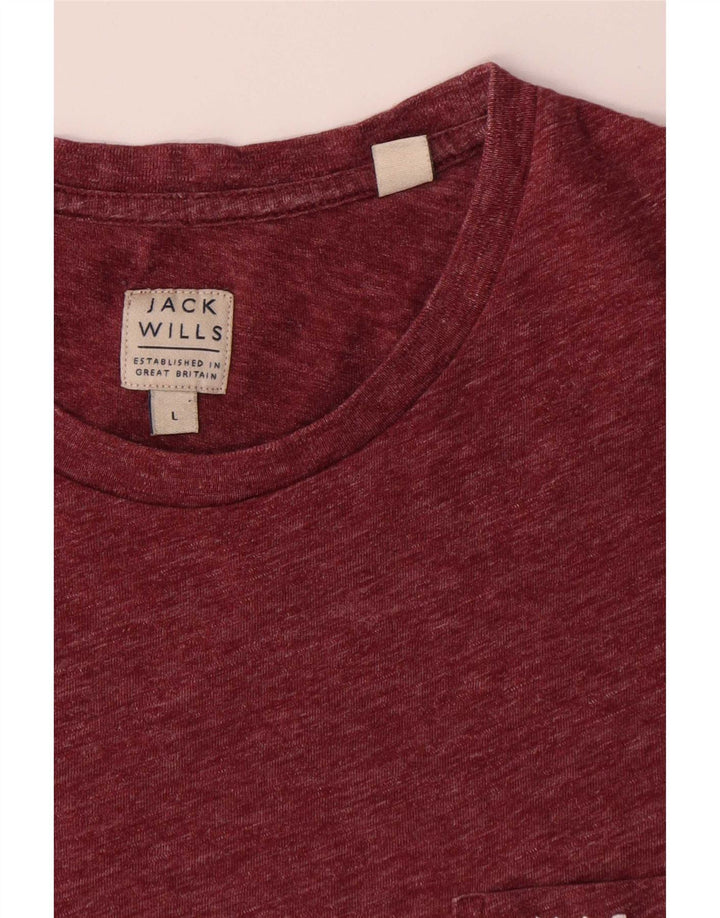 Мужская футболка Jack Wills Top большого размера из полиэстера бордового цвета с крапинками