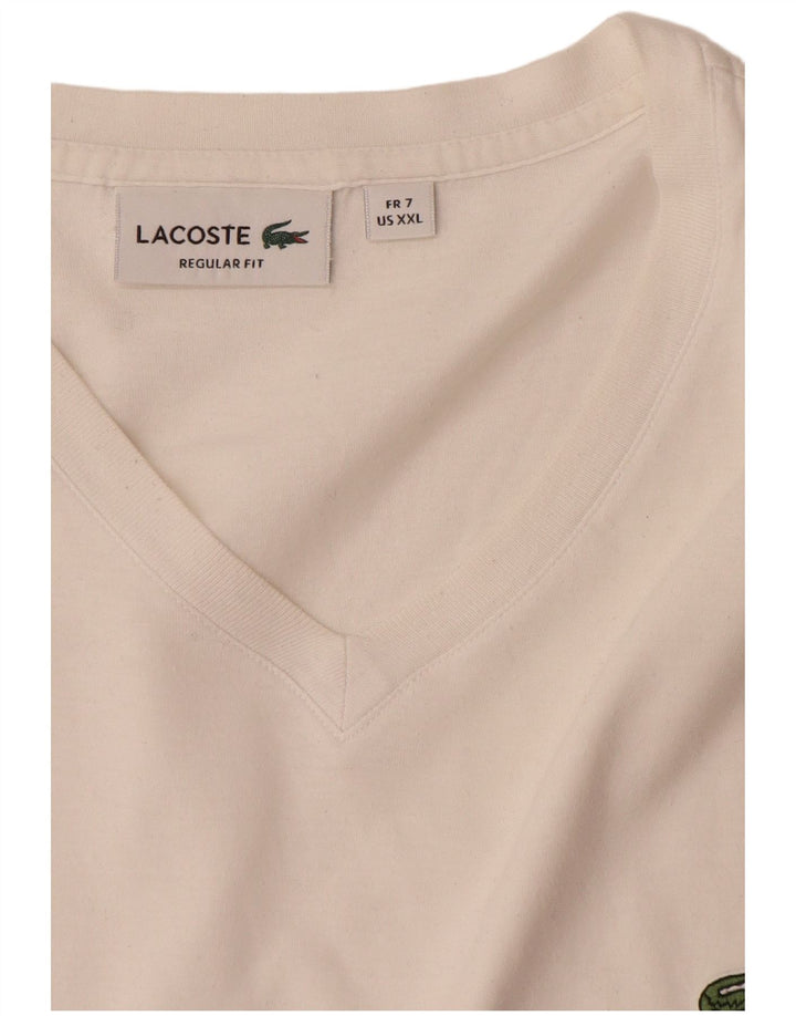 Мужская футболка стандартного кроя Lacoste, размер 7, 2XL, белый хлопок