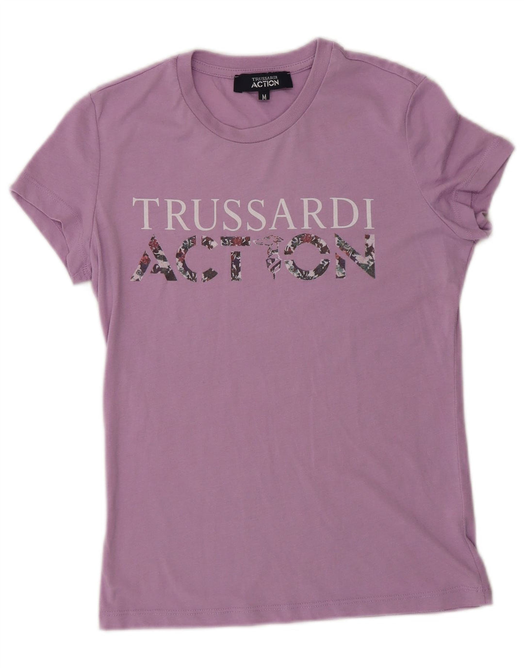 Женская футболка Trussardi с рисунком Top UK 12, средний фиолетовый полиэстер