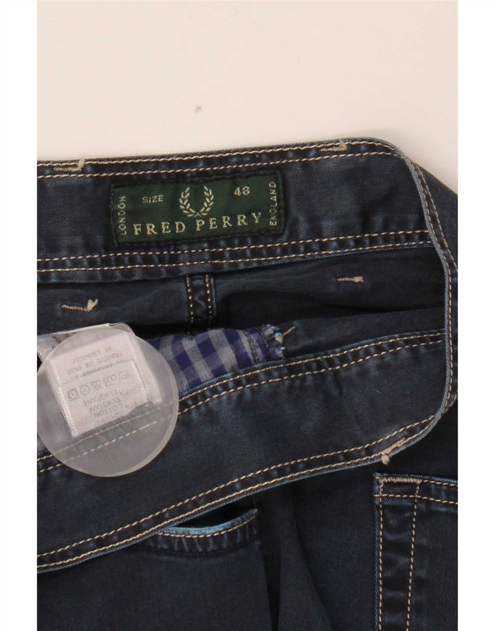Мужские узкие джинсы Fred Perry IT 48 Medium W33 L30 Темно-синий хлопок