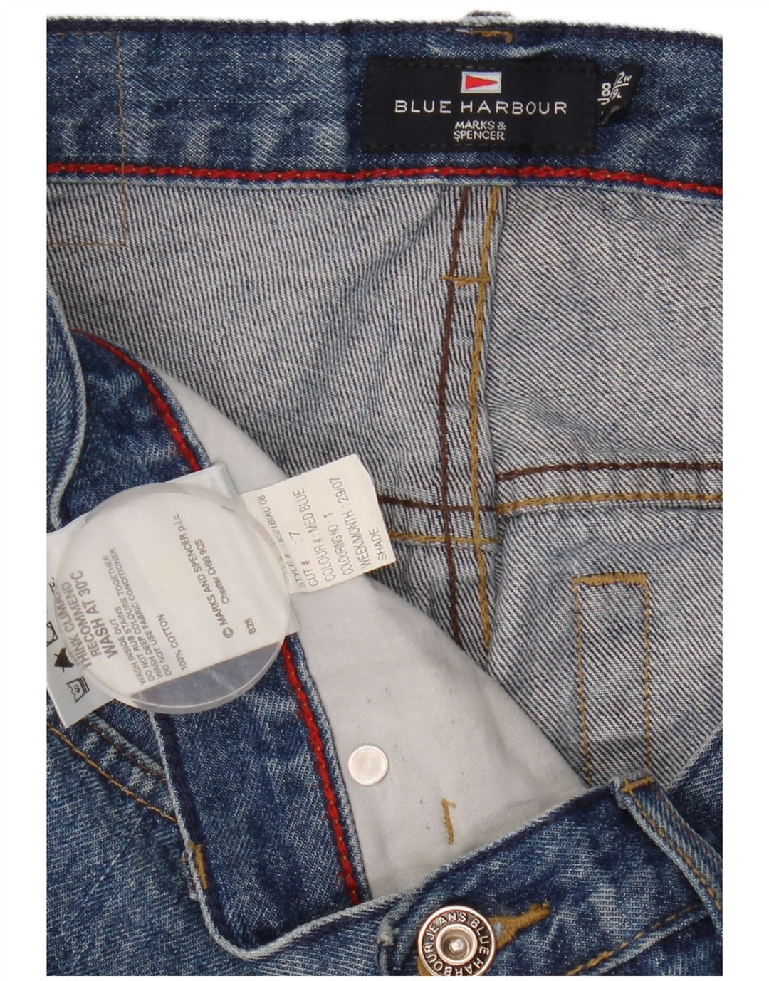 Мужские прямые джинсы Marks & Spencer Blue Harbour W32 L29, синий хлопок
