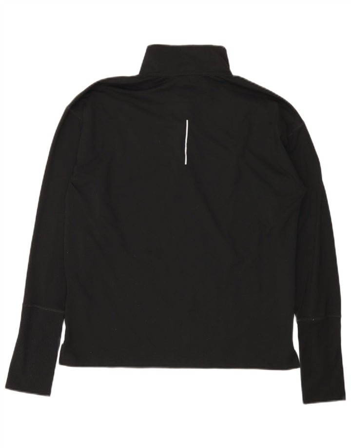 Мужской топ для бега Nike с воротником на молнии и длинными рукавами, маленький черный полиэстер