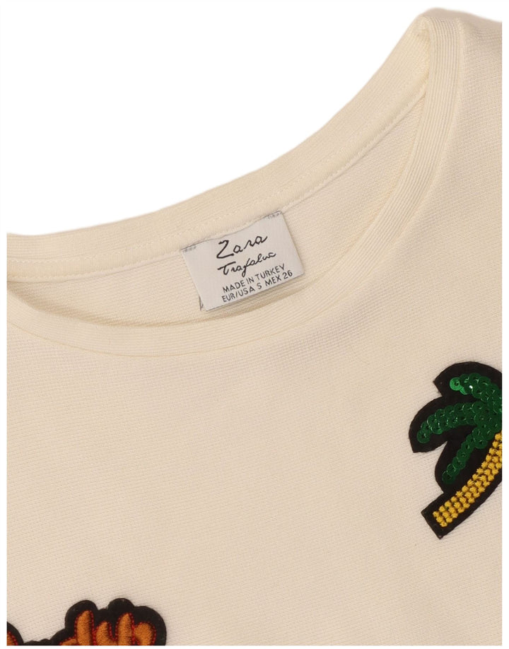 Женская туника Zara Trafaluc UK 10, маленький белый цвет