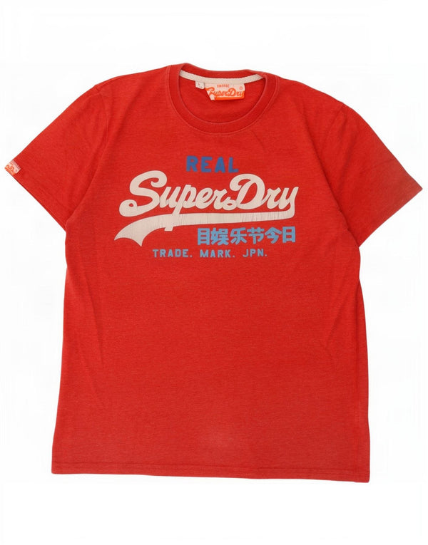 Мужская футболка с рисунком Superdry, большой красный полиэстер